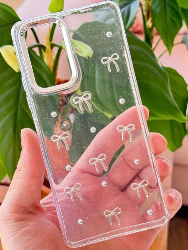 Xiaomi Redmi Note 12 Pro Uyumlu Kamera Korumalı Fiyonk Desenli Şeffaf Silikon Kapak - Image 1