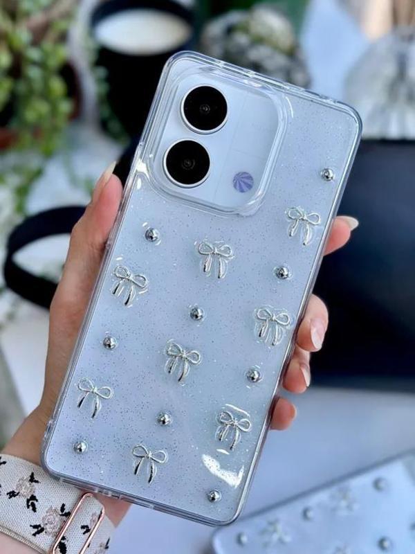 Xiaomi Redmi Note 13 Pro 4G Uyumlu Kamera Korumalı Fiyonk Desenli Şeffaf Silikon Kapak - Image 1