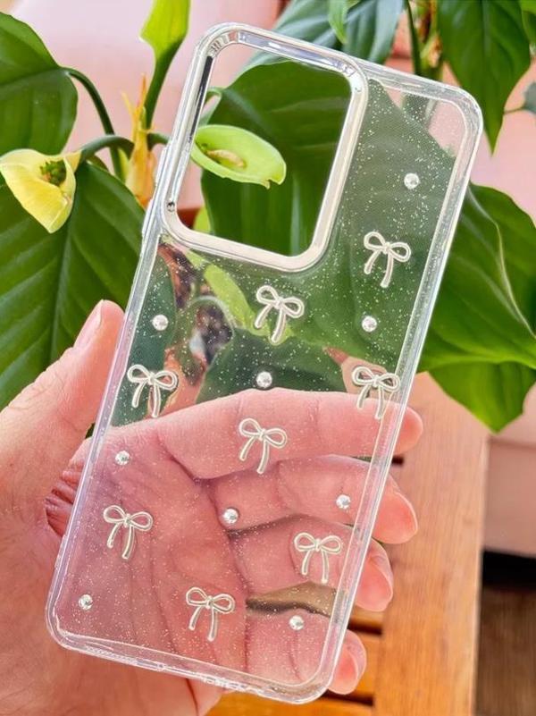 Xiaomi Redmi Note 14 5G Uyumlu Kamera Korumalı Fiyonk Desenli Şeffaf Silikon Kapak - Image 1