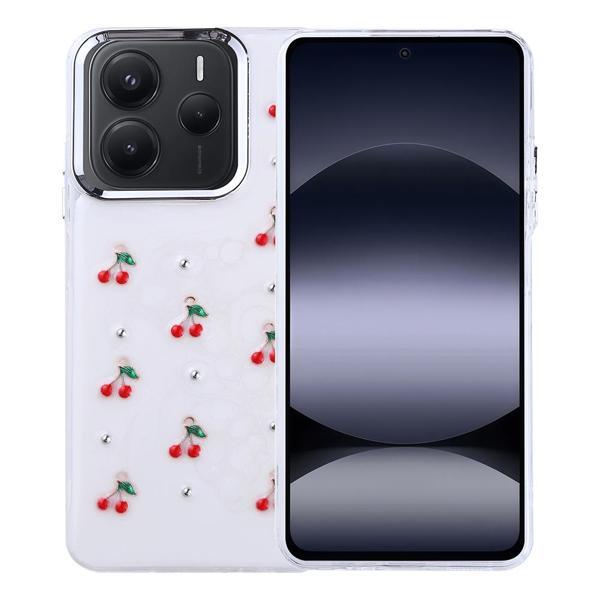 Xiaomi Redmi Note 14 5G Uyumlu Kamera Korumalı Kiraz-Fiyonk Figürlü Silikon Kapak - Image 1