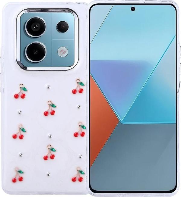 Xiaomi Redmi Note 14 Pro 4G Uyumlu Kamera Korumalı Kiraz-Fiyonk Figürlü Silikon Kapak - Image 1