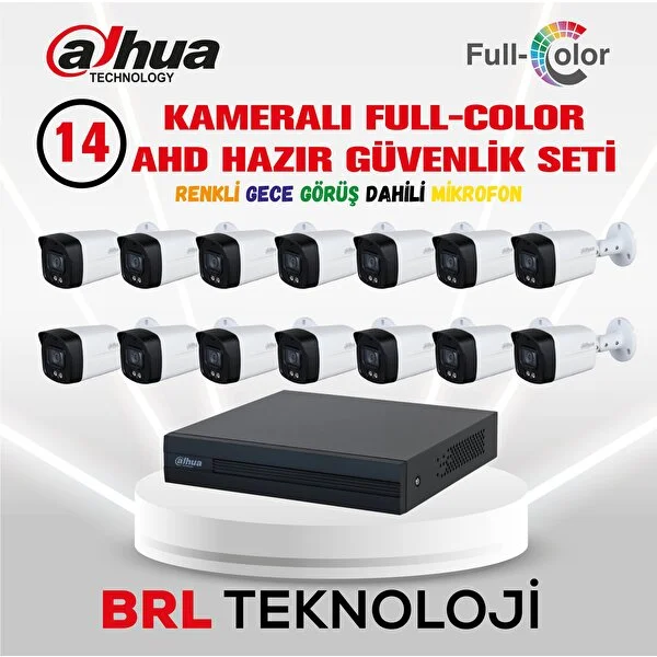 Dahua 14 Kameralı 40 Metre Renkli Gece Görüşlü Fullhd Dahili Mikrofonlu Kamera Seti - Image 1
