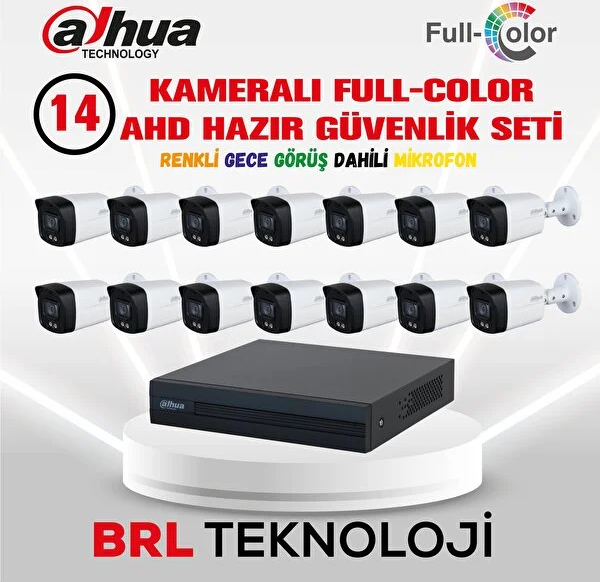 Dahua 14 Kameralı 40 Metre Renkli Gece Görüşlü Fullhd Dahili Mikrofonlu Kamera Seti - Image 1