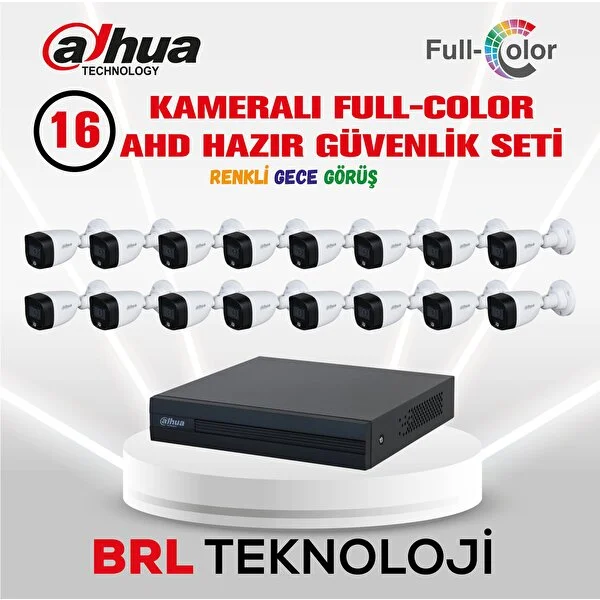 Dahua 16 Kameralı Renkli Gece Görüşlü Full Hd Güvenlik Kamera Seti - Image 1