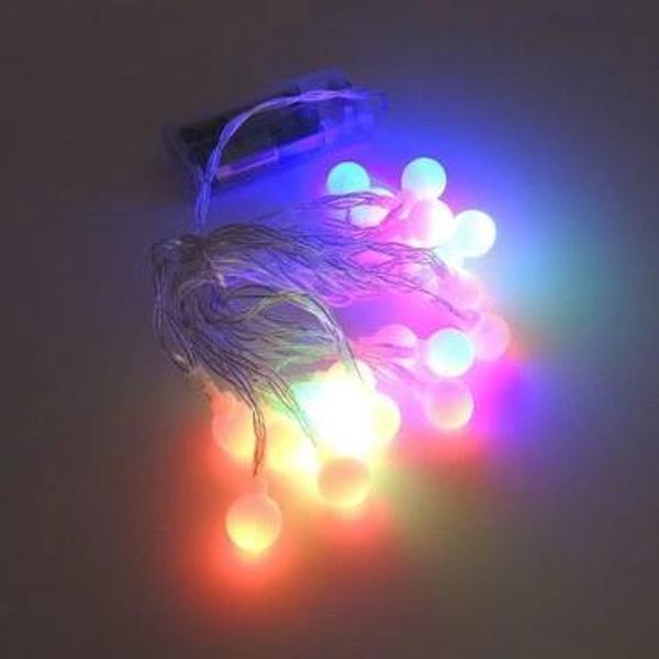3m 20 Led Beyaz Top RGB ışık Pilli 2 Kademeli - Image 1
