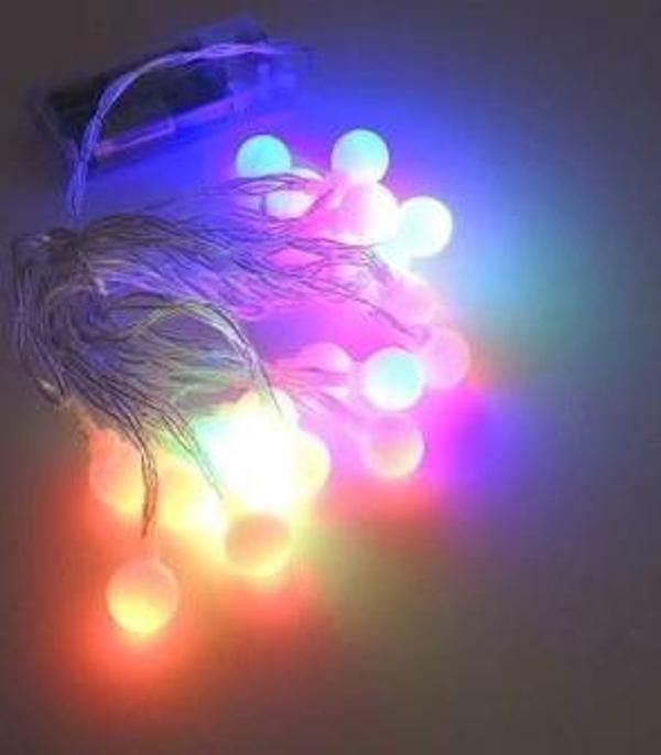 3m 20 Led Beyaz Top RGB ışık Pilli 2 Kademeli - Image 1