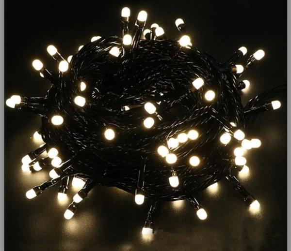 5m Boncuk Lamba Gün Işığı 8 Fonksiyon 100 Led Fişli Siyah Kablo - Image 1