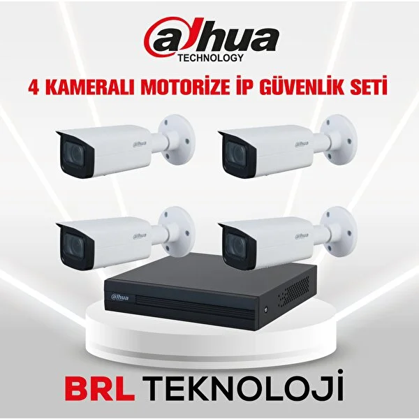 Dahua 4 Kameralı 2 Mp Motorize Ip Güvenlik Kamera Seti - Image 1
