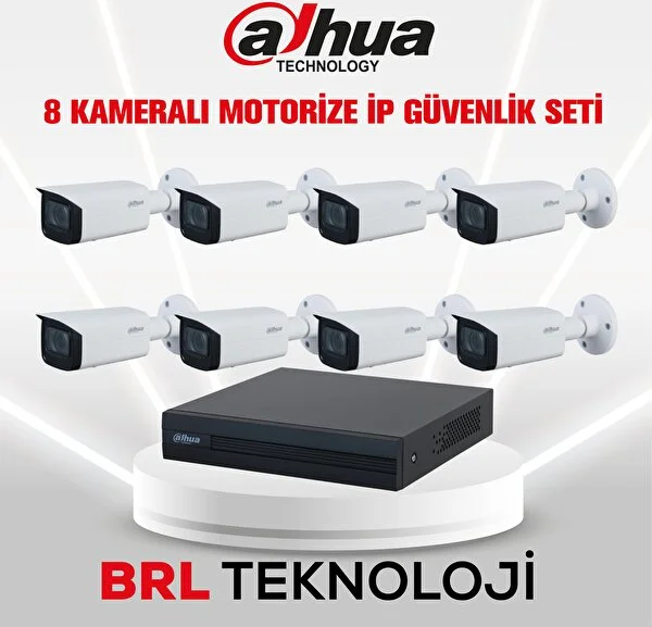 Dahua 8 Kameralı 2 Mp Motorize Ip Güvenlik Kamera Seti - Image 1