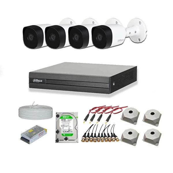 Dahua 2mp 4 Kameralı Dış Ortam Ahd Hd-cvi Full Kamera Seti 1tb Disk - Image 1