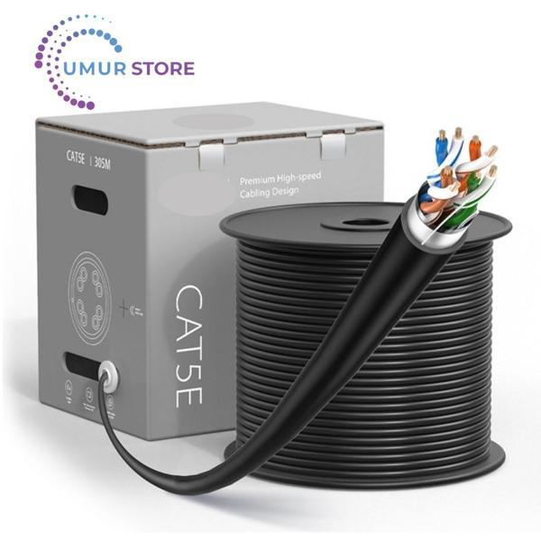 CAT5E Utp Bakır Lan Veri Kablosu 305MT 23 Awg Siyah Pvc - Image 1