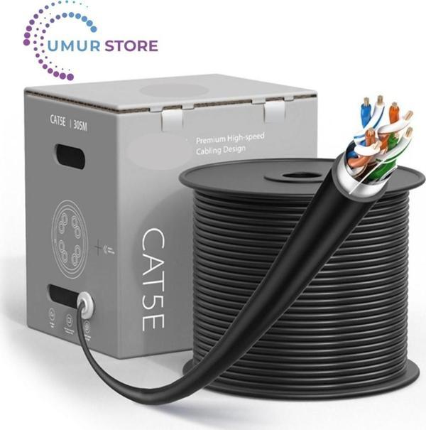 CAT5E Utp Bakır Lan Veri Kablosu 305MT 23 Awg Siyah Pvc - Image 1