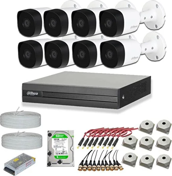 Dahua 2mp 8 Kameralı Dış Ortam Ahd Hd-cvi Full Kamera Seti 2tb Disk - Image 1