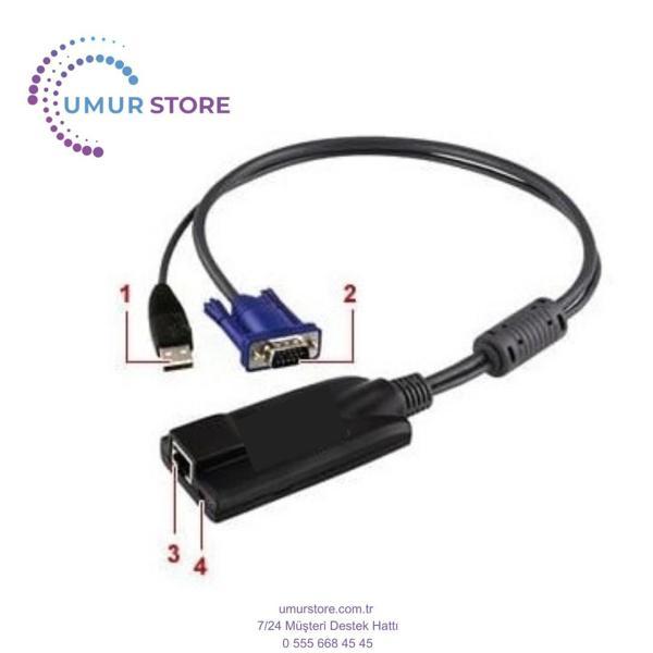 USB Sanal Ortam Kvm Adaptörü(Cpu Modül), Maksimum Mesafe 50 Metre usb VGA Virtual Media Kvm Adapter - Image 1