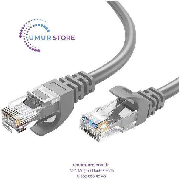 Lua 15 Metre, Ethernet Kablosu, Ağ Kablosu, Lan, Cat6, Modem Internet Kablosu, Gri - Image 1