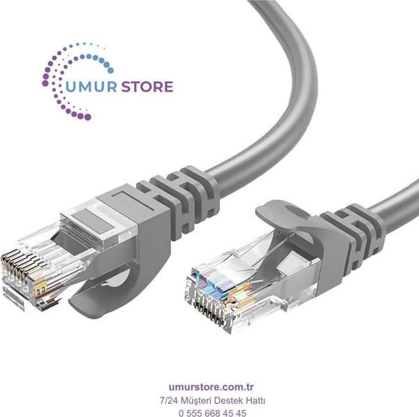 Lua 15 Metre, Ethernet Kablosu, Ağ Kablosu, Lan, Cat6, Modem Internet Kablosu, Gri - Image 1