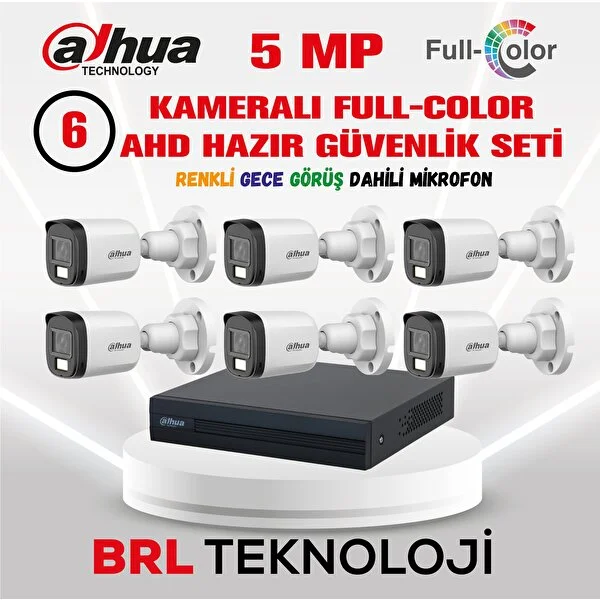 Dahua 5 Mp 6 Kameralı Sesli 30 Metre Renkli Gece Görüşlü Full Hd Kamera Seti - Image 1