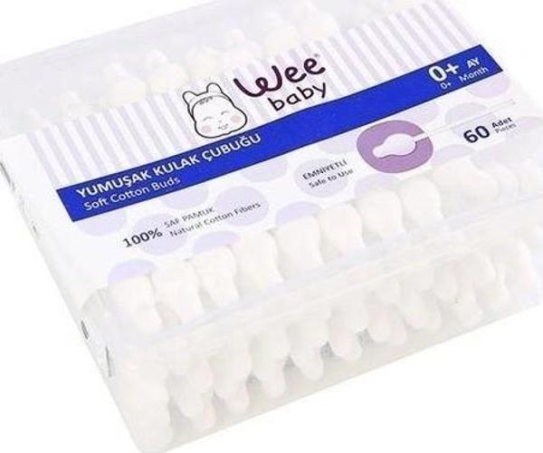 Nessiworld  Wee Baby Yumuşak Kulak Temizleme Çubuğu Emniyetli (60Adet) 894 - Image 1