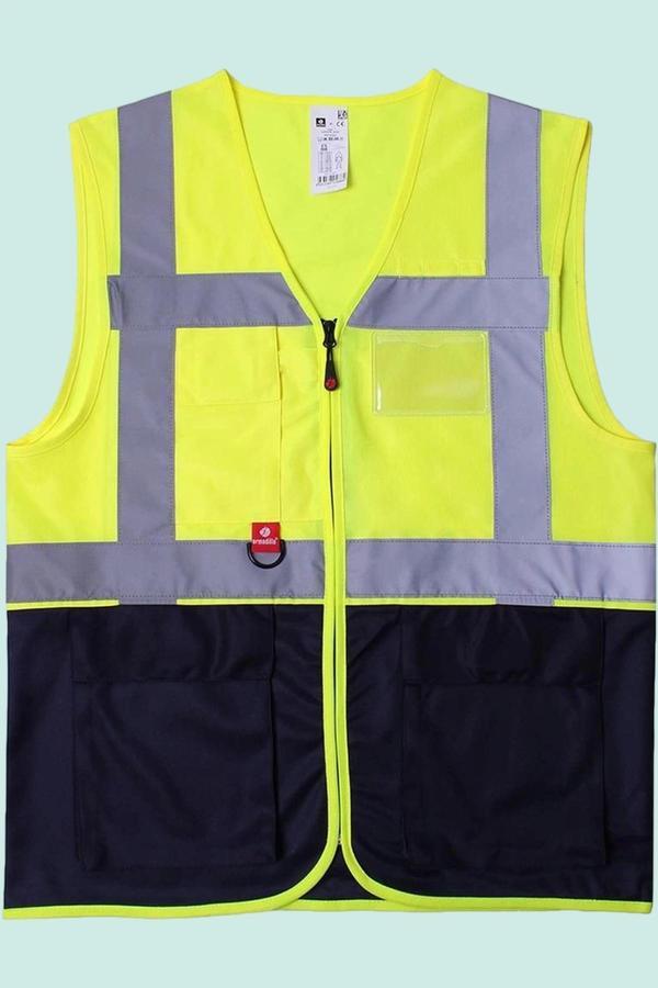 Neon İş Güvenliği Yeleği Çok Cepli Abisko Executive Reflektörlü Yüksek Görünürlüklü Fonksiyonel - Image 1