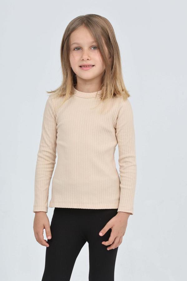 Toontoy Kız Çocuk Okul Omuz Çıtçıtlı Tişört - Image 1