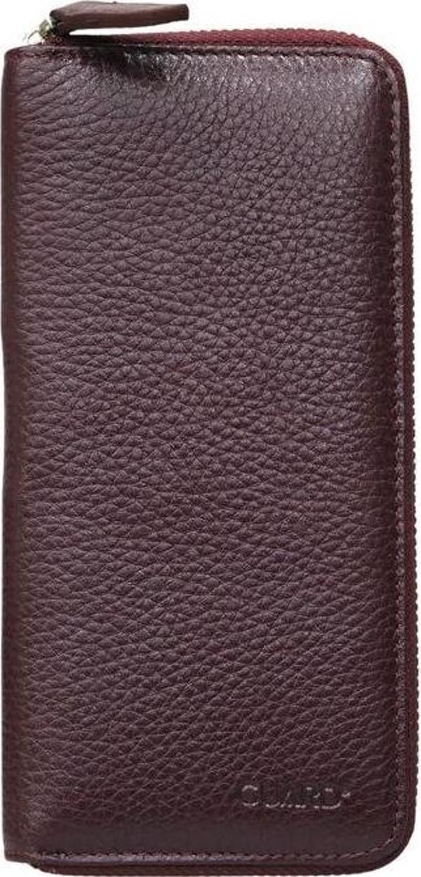Guard Bordo Hakiki Hakiki Deri Kadın Cüzdanı P1287 - Image 1