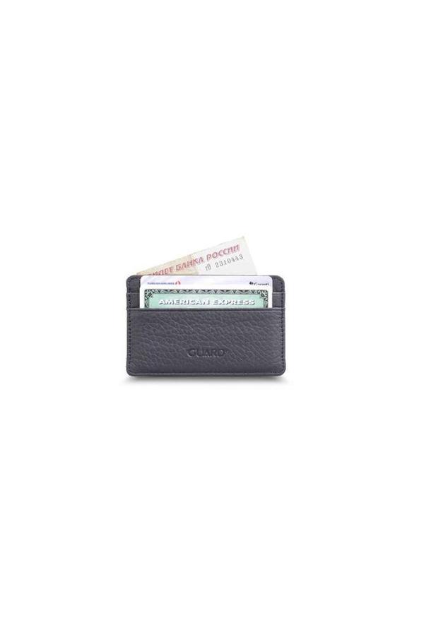 Guard Ultra İnce Unisex Siyah Minimal Hakiki Deri Kartlık Erkek / Kadın P5150 - Image 1