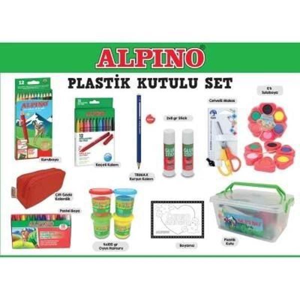ALPİNO PLASTİK KUTULU MAXİ OKUL SETİ * Kampanyalı Ürün * - Image 1
