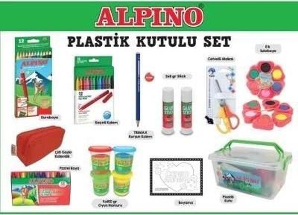 ALPİNO PLASTİK KUTULU MAXİ OKUL SETİ * Kampanyalı Ürün * - Image 1