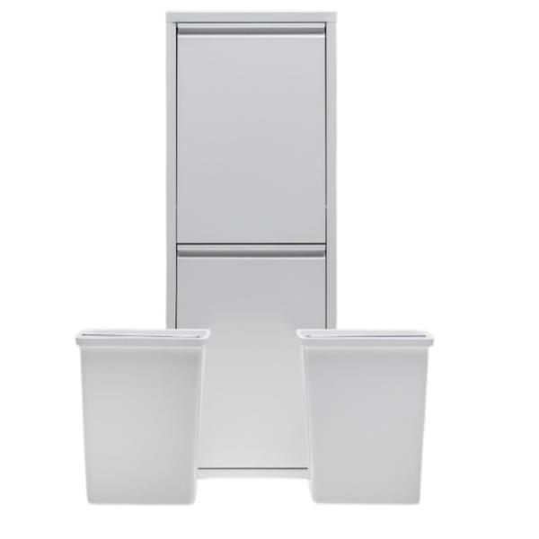 FlexBox 2 Kapaklı Çok Amaçlı Banyo Dolabı | 2 Bölmeli Kirli Sepeti - Image 1