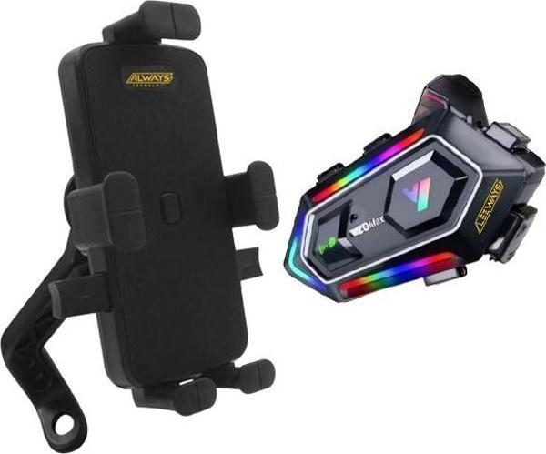 Y20 Max Kask Kulaklık interkom + Motosiklet Telefon Tutacağı - Image 1