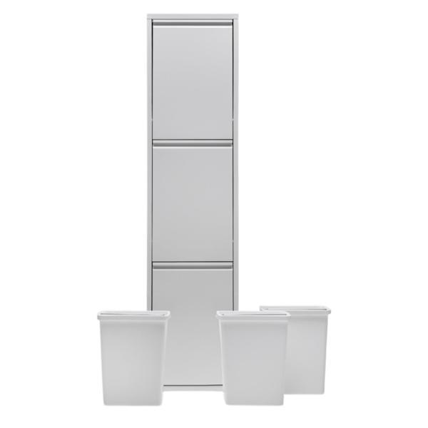 FlexBox 3 Kapaklı Çok Amaçlı Banyo Dolabı | 3 Bölmeli Kirli Sepeti - Image 1