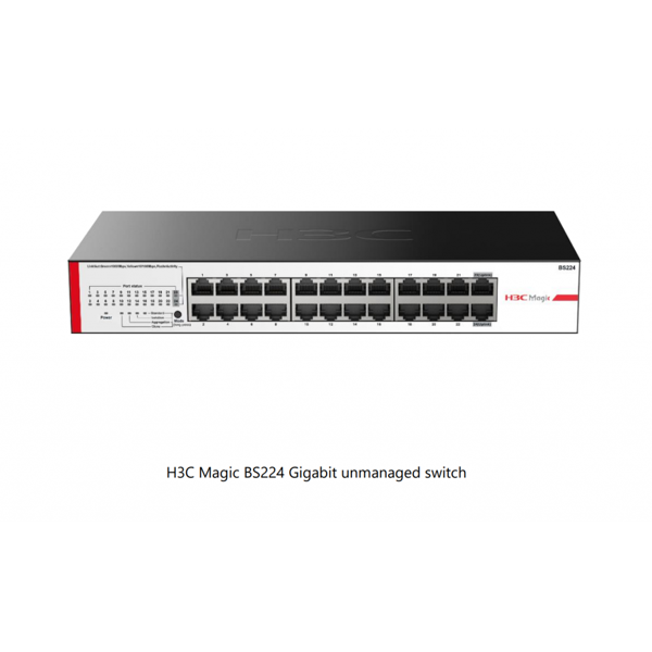 H3C Magic BS224, 24 Port, GigaBit, 2 Port GigaBit Uplink, Metal Kasa, Yönetilemez, Rack Mount Switch - Image 1