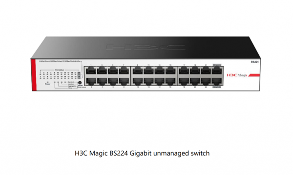 H3C Magic BS224, 24 Port, GigaBit, 2 Port GigaBit Uplink, Metal Kasa, Yönetilemez, Rack Mount Switch - Image 1