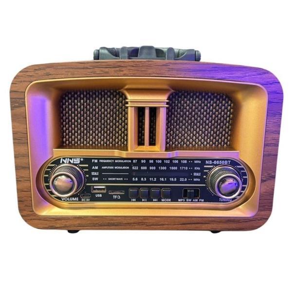   BUFFER® Taşınabilir Klasik AM/FM/SW  Retro Ev Radyo USB ile Şarj Olabilen Retro Radyo - Image 1