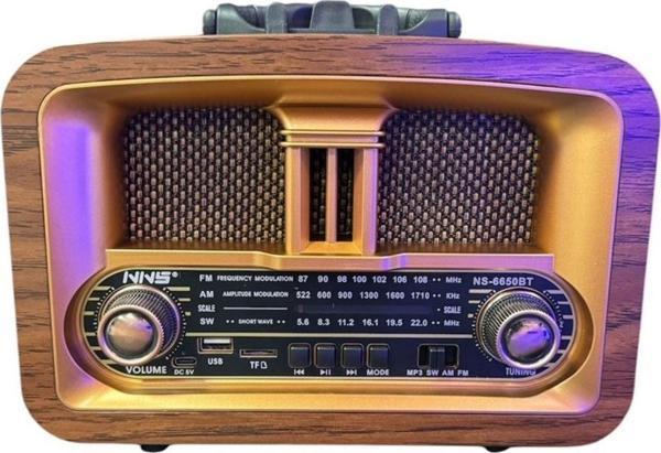   BUFFER® Taşınabilir Klasik AM/FM/SW  Retro Ev Radyo USB ile Şarj Olabilen Retro Radyo - Image 1