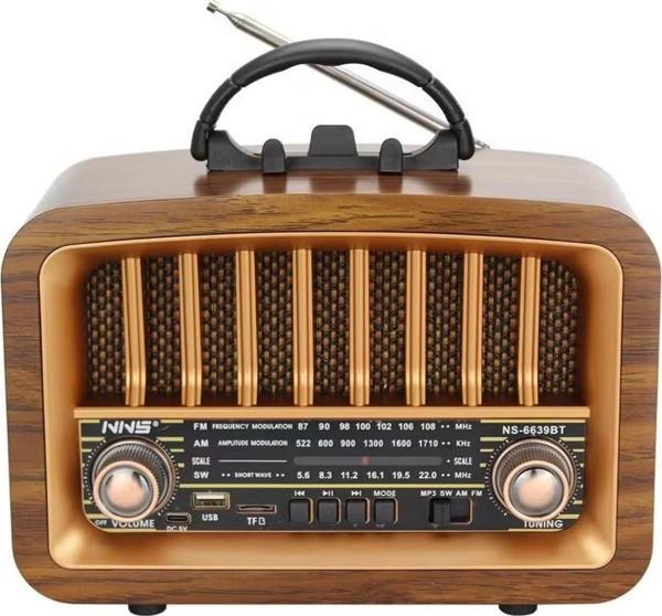 BUFFER®  Taşınabilir USB İle Şarj Olabilen Klasik AM /FM/SW Transistör Retro Tipi Klasik Radyo  - Image 1