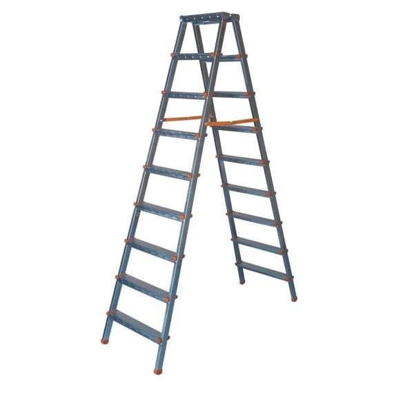 9+9 Basamaklı Çift Çıkışlı Galvanizli Profil Merdiven | Ev, Bahçe, İş Yeri İçin - Image 1