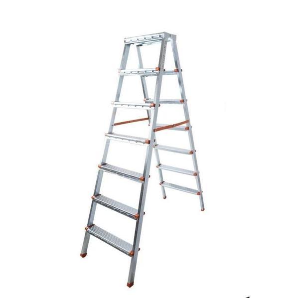 7+7 Basamaklı Çift Çıkışlı Galvanizli Profil Merdiven | Ev, Bahçe, İş Yeri İçin - Image 1