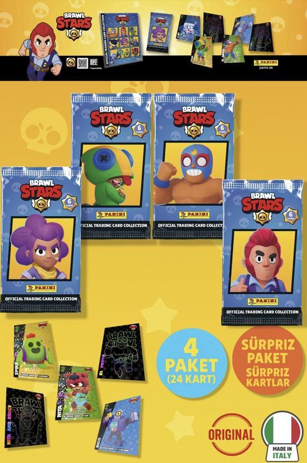 Brawl Stars Panini Resmi Kart Paketi: 4 Paket (24 Kart) - Image 1