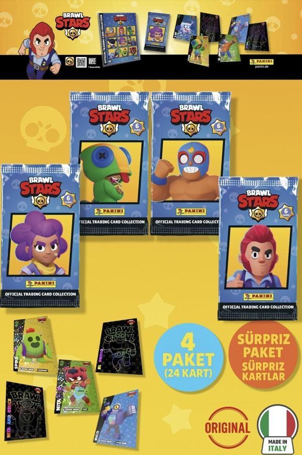 Brawl Stars Panini Resmi Kart Paketi: 4 Paket (24 Kart) - Image 1