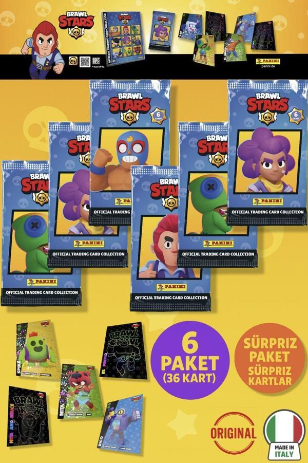 Brawl Stars Panini Resmi Kart Paketi: 6 Paket (36 Kart) - Image 1