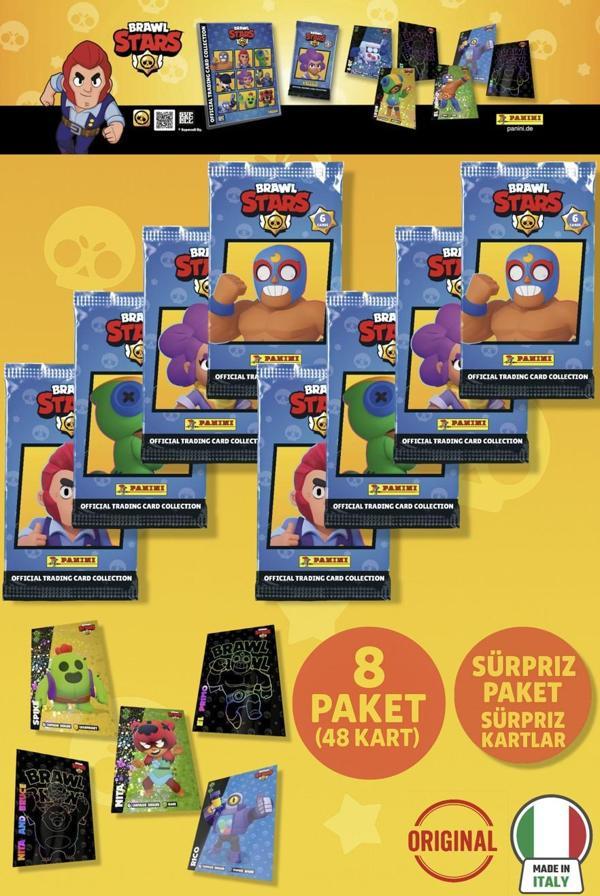 Brawl Stars Panini Resmi Kart Paketi: 8 Paket (48 Kart) - Image 1
