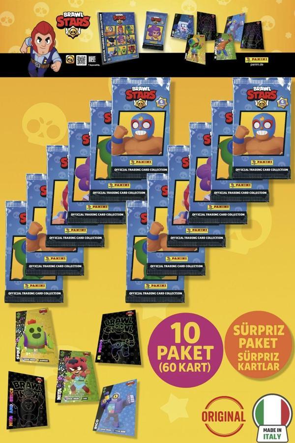 Brawl Stars Panini Resmi Kart Paketi: 10 Paket (60 Kart) - Image 1