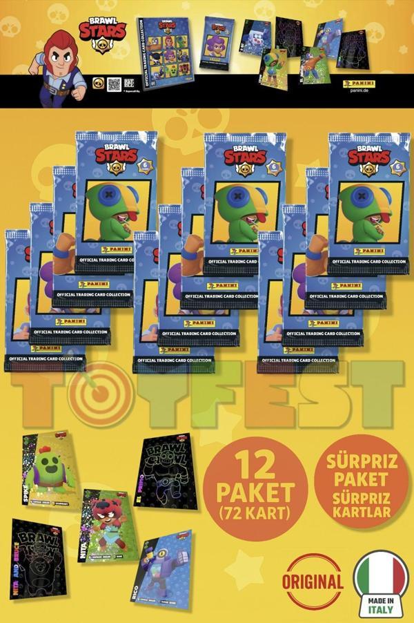 Brawl Stars Panini Resmi Kart Paketi: 12 Paket (72 Kart) - Image 1