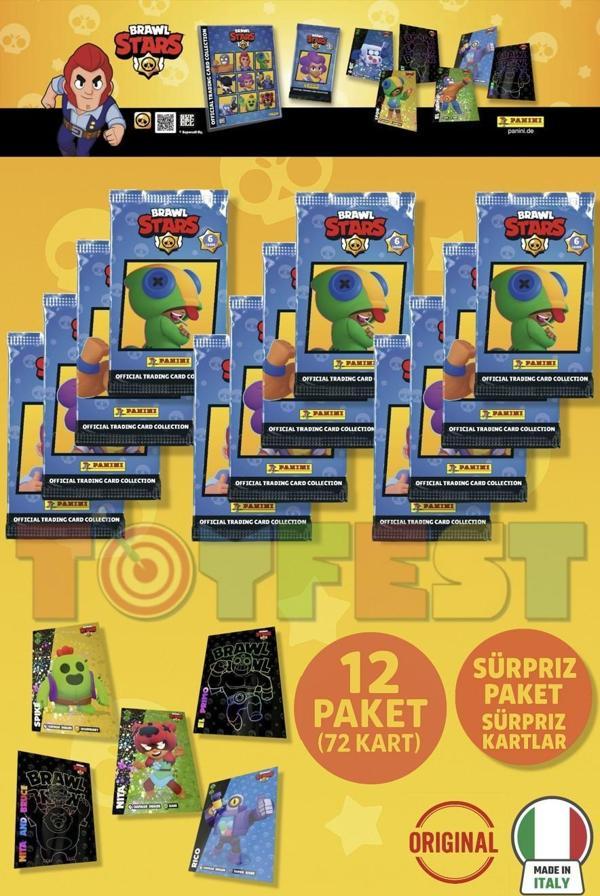 Brawl Stars Panini Resmi Kart Paketi: 12 Paket (72 Kart) - Image 1