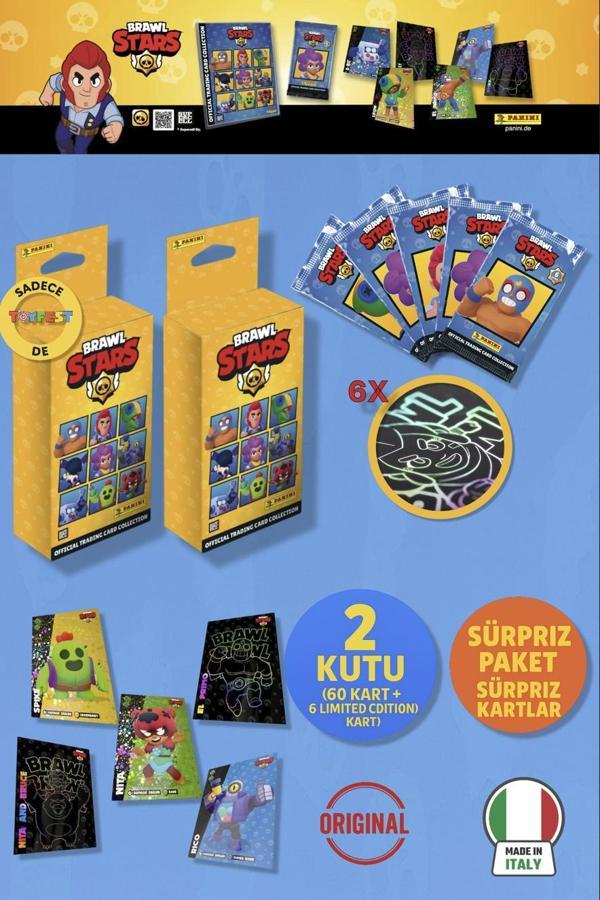 Brawl Stars Panini Resmi Kart Kutusu: 2 Kutu (60 Kart + 6 Limited Edition Kart) - Image 1