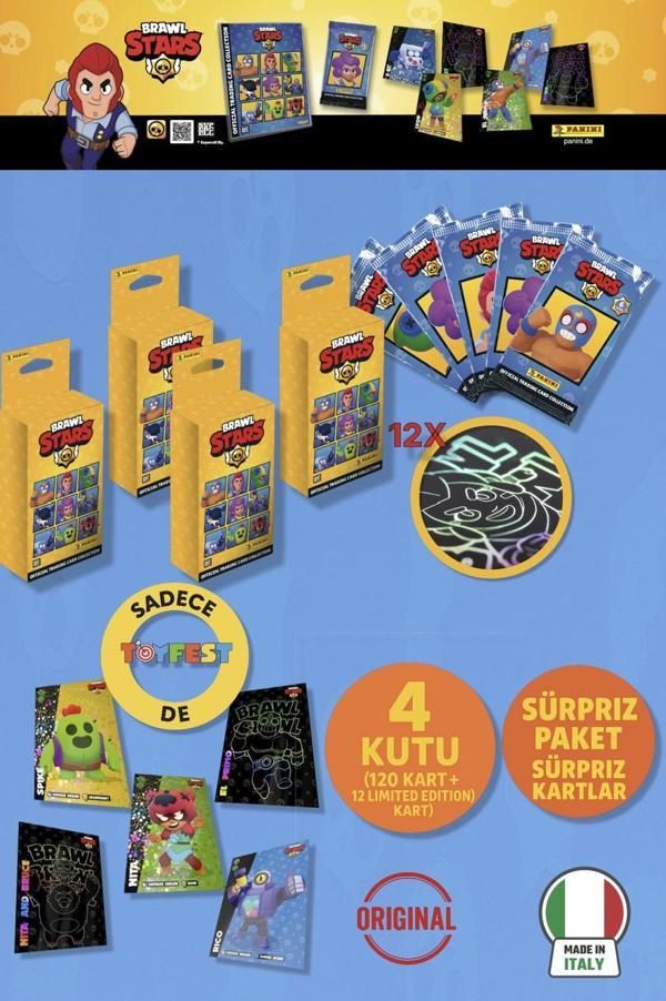 Brawl Stars Panini Resmi Kart Kutusu: 4 Kutu (120 Kart + 12 Limited Edition Kart) - Image 1
