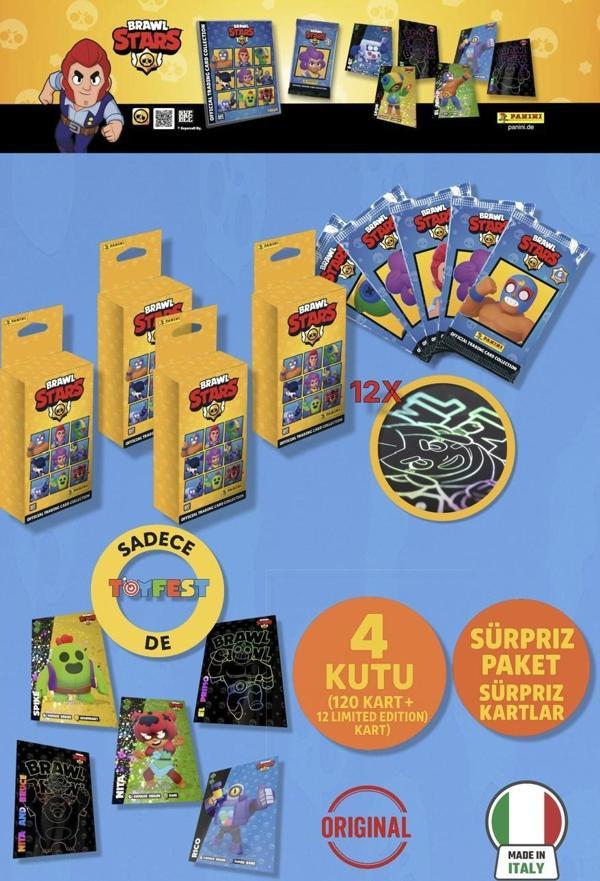 Brawl Stars Panini Resmi Kart Kutusu: 4 Kutu (120 Kart + 12 Limited Edition Kart) - Image 1