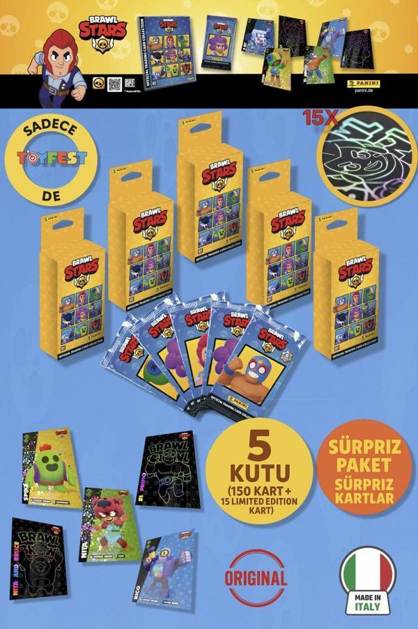 Brawl Stars Panini Resmi Kart Kutusu: 5 Kutu (150 Kart + 15 Limited Edition Kart) - Image 1