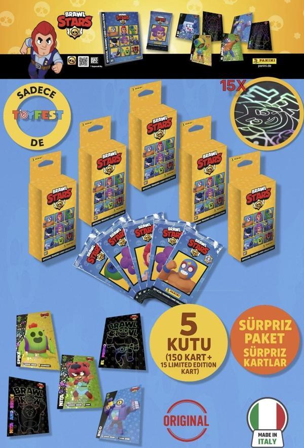 Brawl Stars Panini Resmi Kart Kutusu: 5 Kutu (150 Kart + 15 Limited Edition Kart) - Image 1